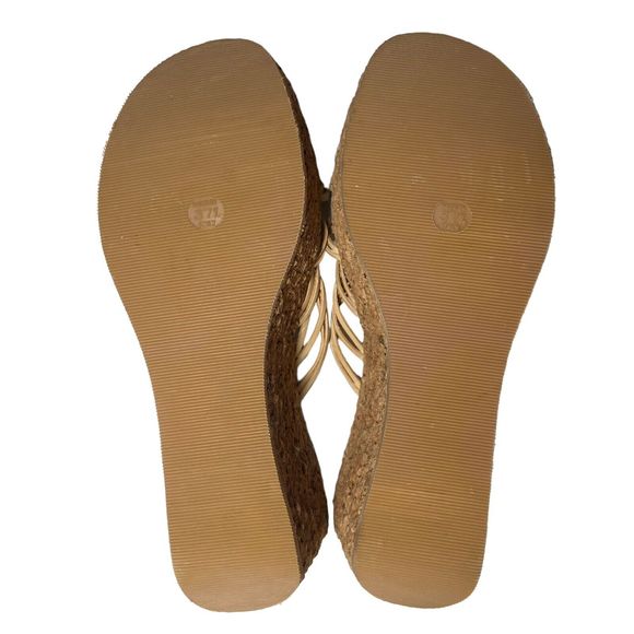 Vicini Tapeet Natural Cork Wedge US 7 EU 37.5 Beige Platform Made in Italy NEW - Picture 15 of 16
